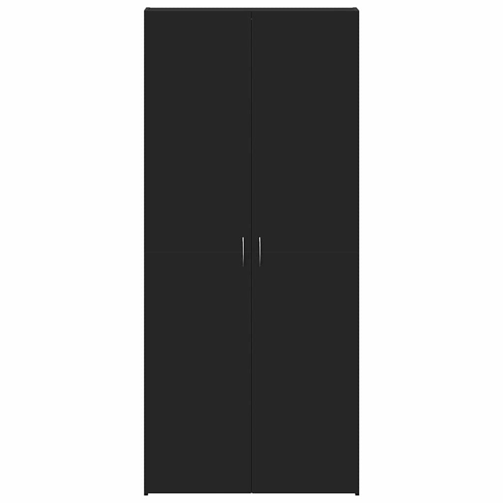 Cipőszekrény polcokkal Fekete 80 x 35.5 x 180 cm Faanyag