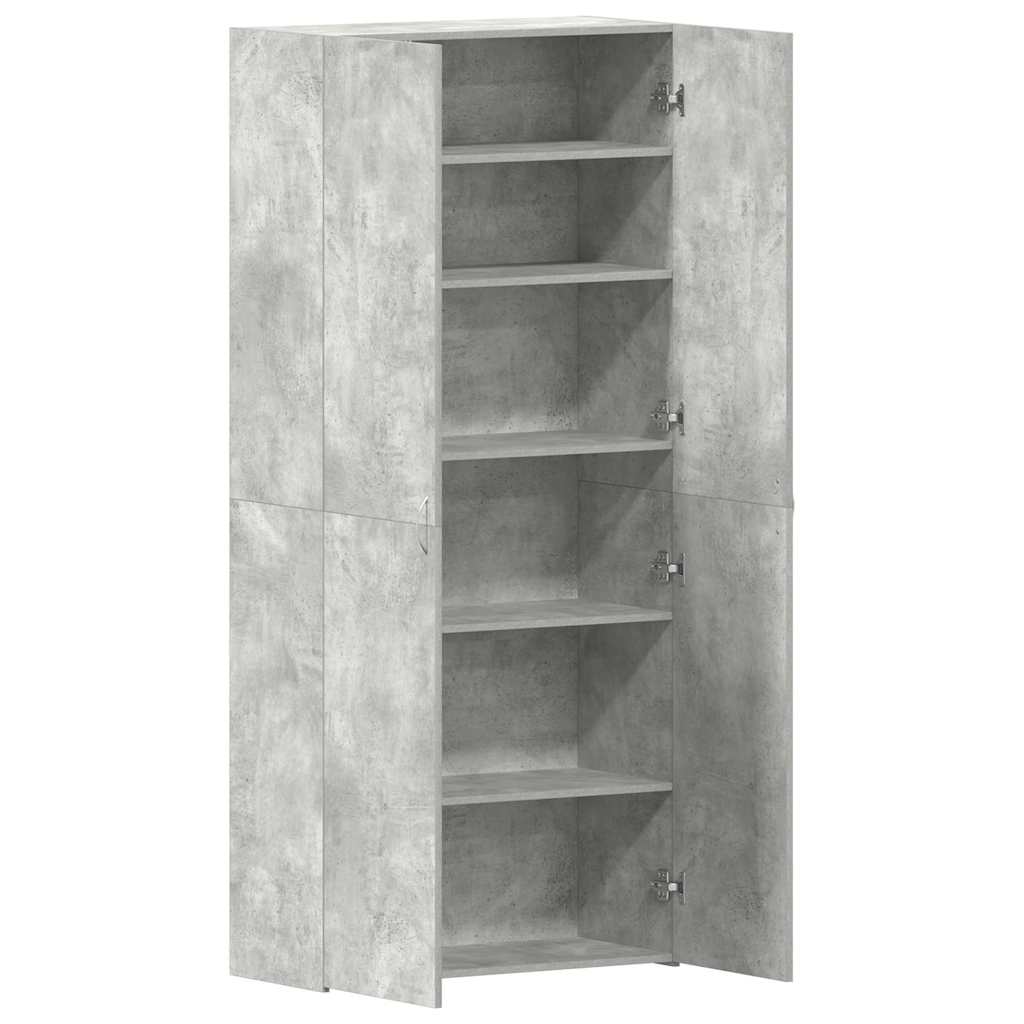 Cipőszekrény polcokkal Szürke 80 x 35.5 x 180 cm Faanyag