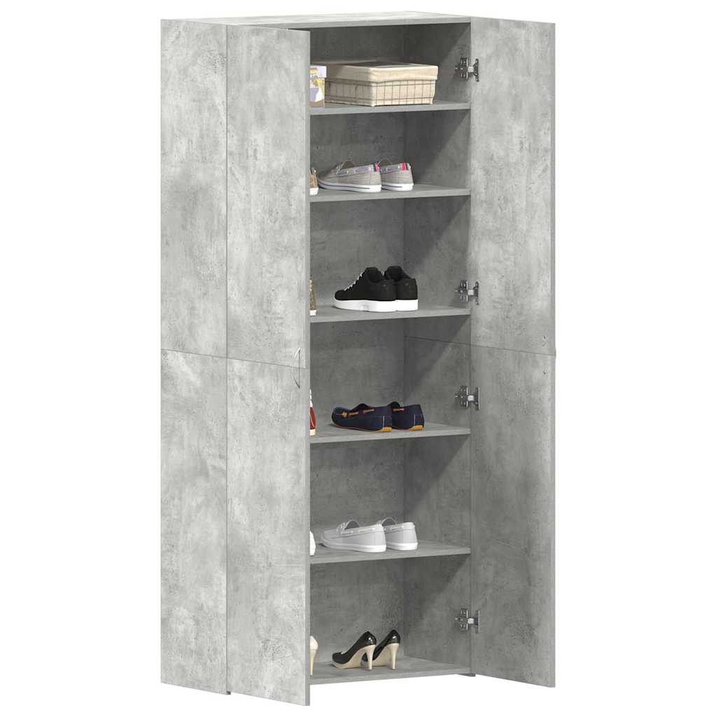 Cipőszekrény polcokkal Szürke 80 x 35.5 x 180 cm Faanyag