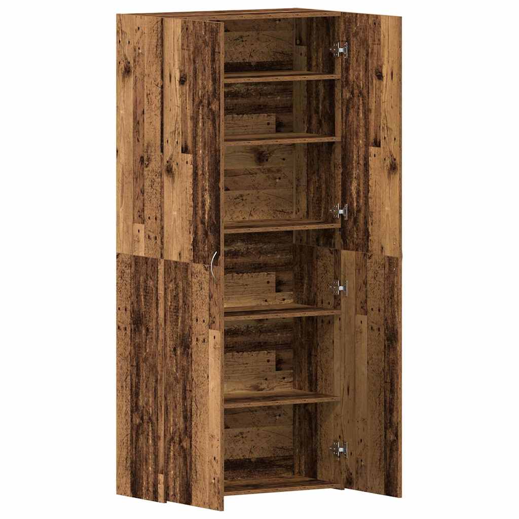 Cipőszekrény polcokkal ajtóval Barna 80 x 35.5 x 180 cm Faanyag