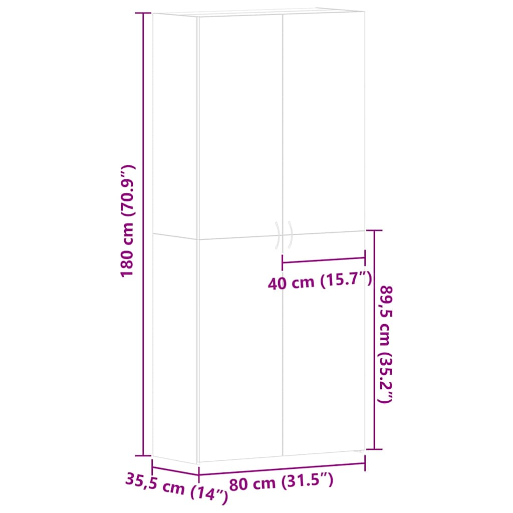 Cipőszekrény polcokkal ajtóval Barna 80 x 35.5 x 180 cm Faanyag