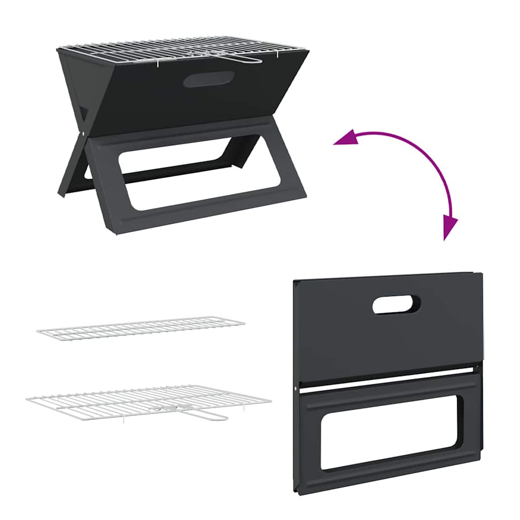 Kültéri grill Fekete 46 x 30 x 31 cm Acél
