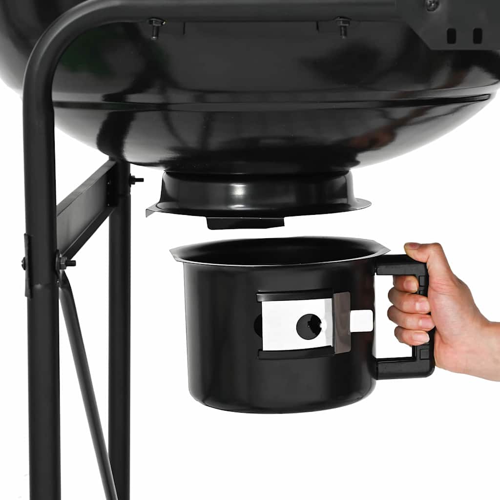 Kültéri grill kerékkel Fekete 96 x 72 x 113 cm Fém