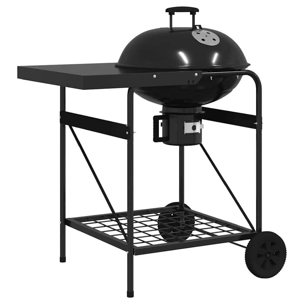 Kültéri grill kerékkel Fekete 96 x 72 x 113 cm Fém
