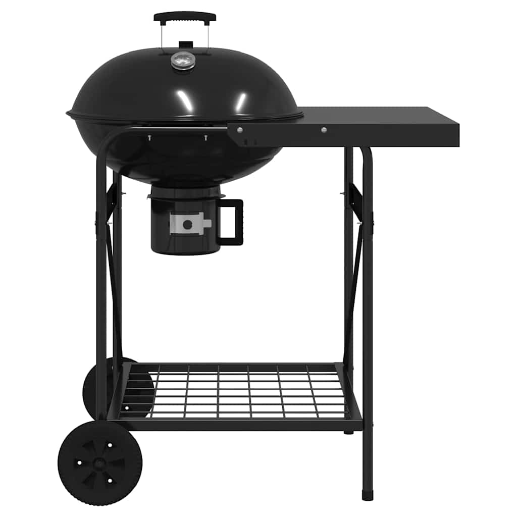 Kültéri grill kerékkel Fekete 96 x 72 x 113 cm Fém
