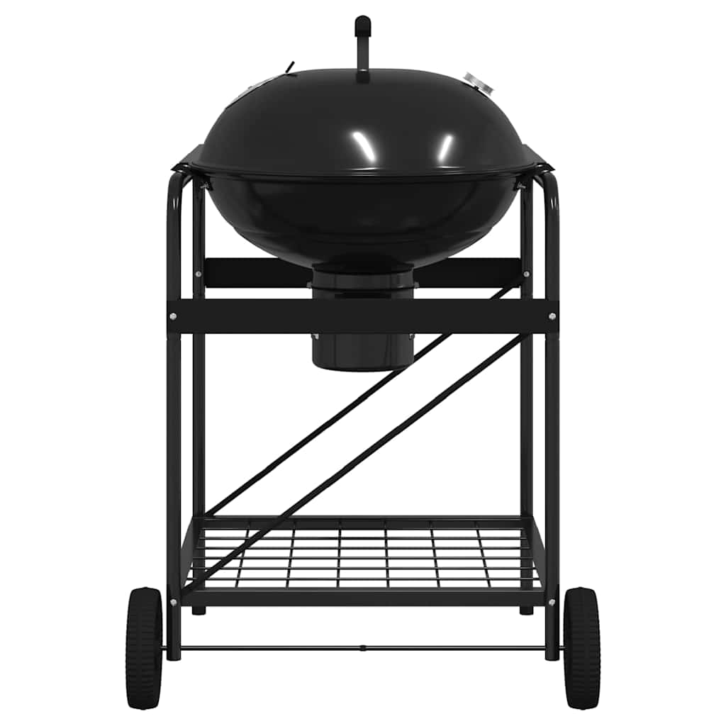 Kültéri grill kerékkel Fekete 96 x 72 x 113 cm Fém