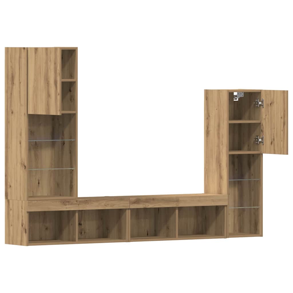 TV szekrény kézműves tölgy 40.5 x 30 x 102 cm Faanyag