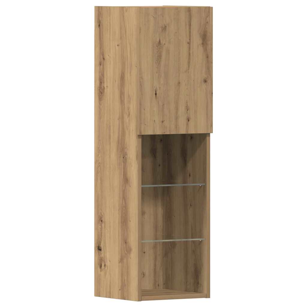 TV szekrény kézműves tölgy 40.5 x 30 x 102 cm Faanyag
