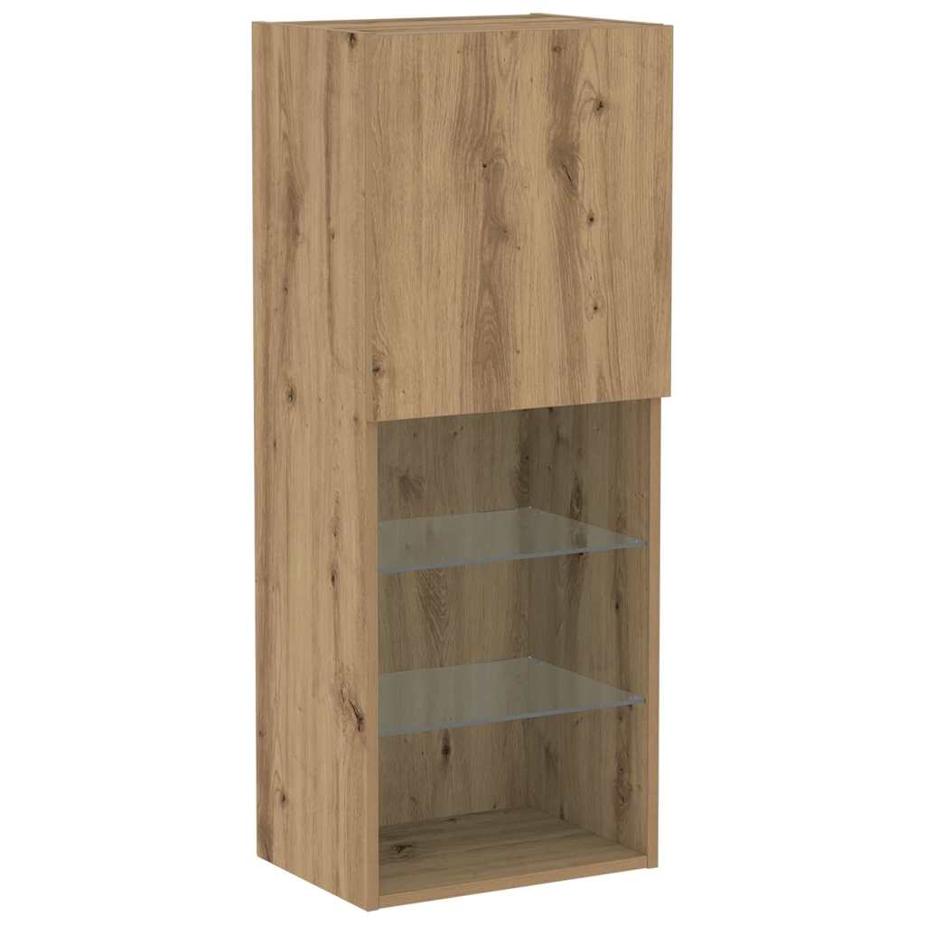 TV szekrény kézműves tölgy 40.5 x 30 x 102 cm Faanyag