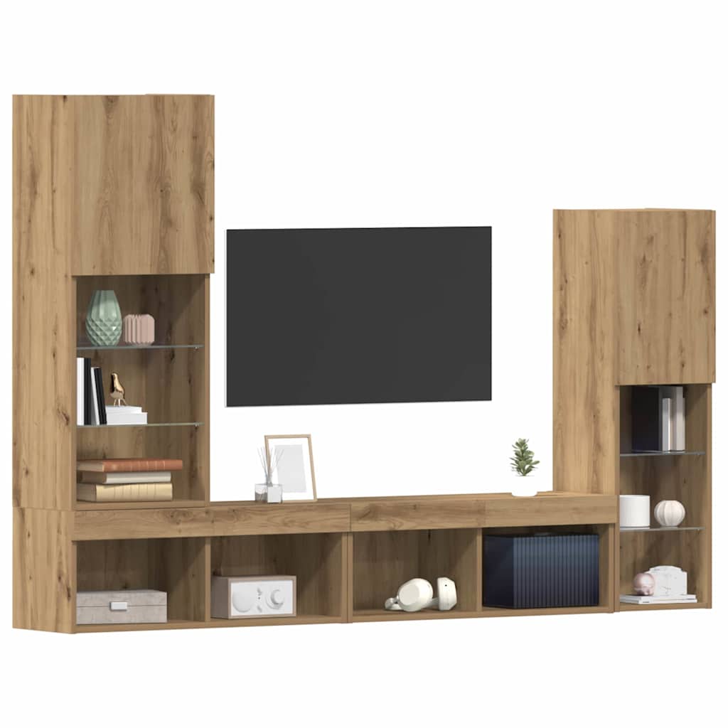TV szekrény kézműves tölgy 40.5 x 30 x 102 cm Faanyag