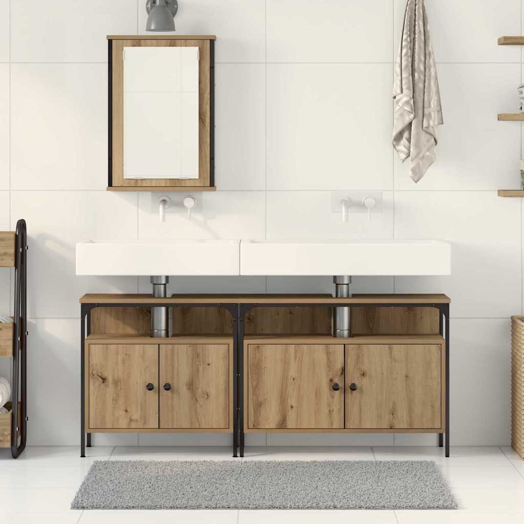 Fürdőszobai Mosdószekrények 3 pcs Barna 80 x 30 x 60 cm Faanyag
