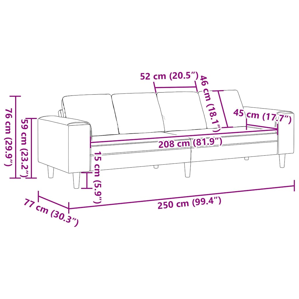 Szövet kanapé párnával Sötétzöld 208 cm Bársony anyag