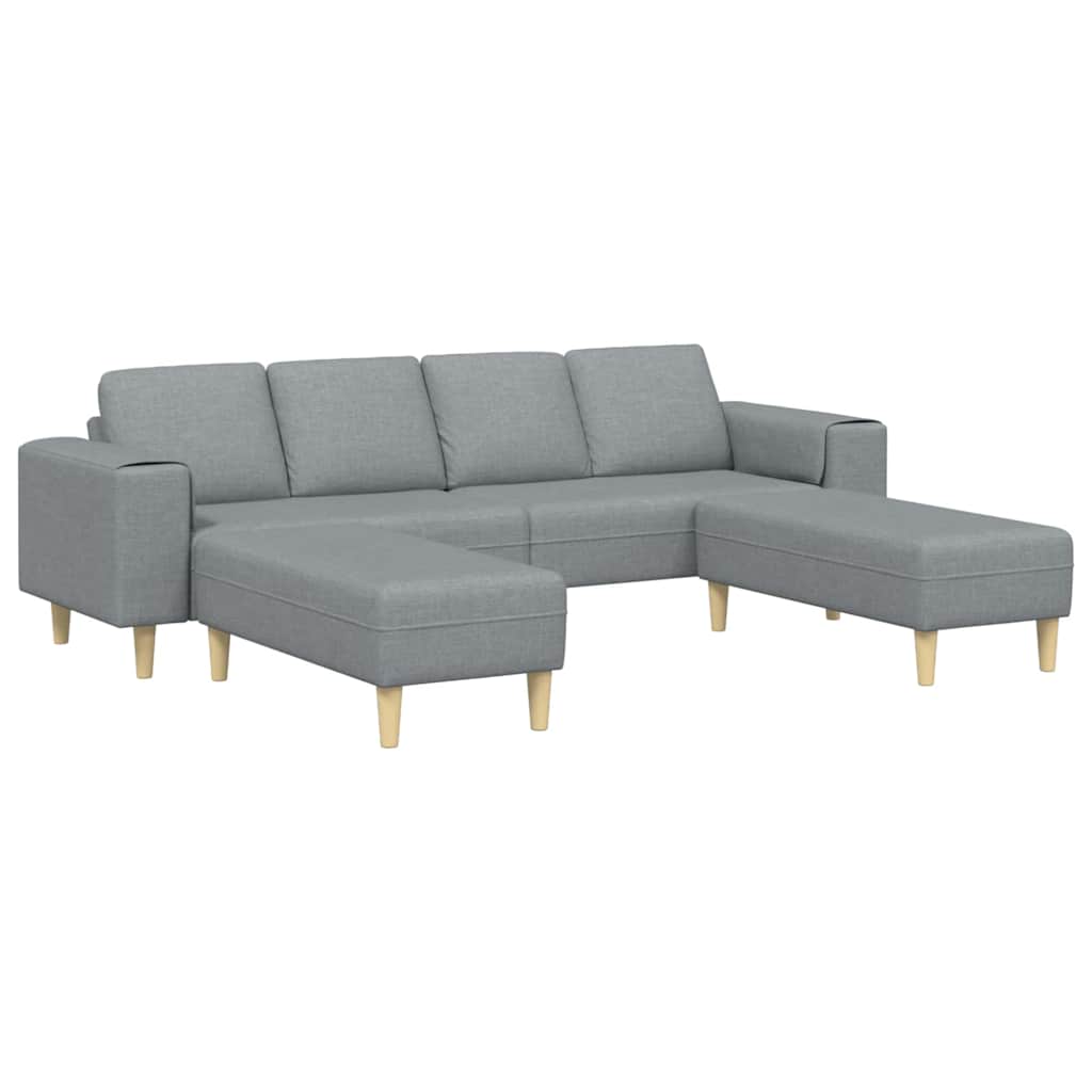Kanapé Szett 3 pcs Világosszürke szövet