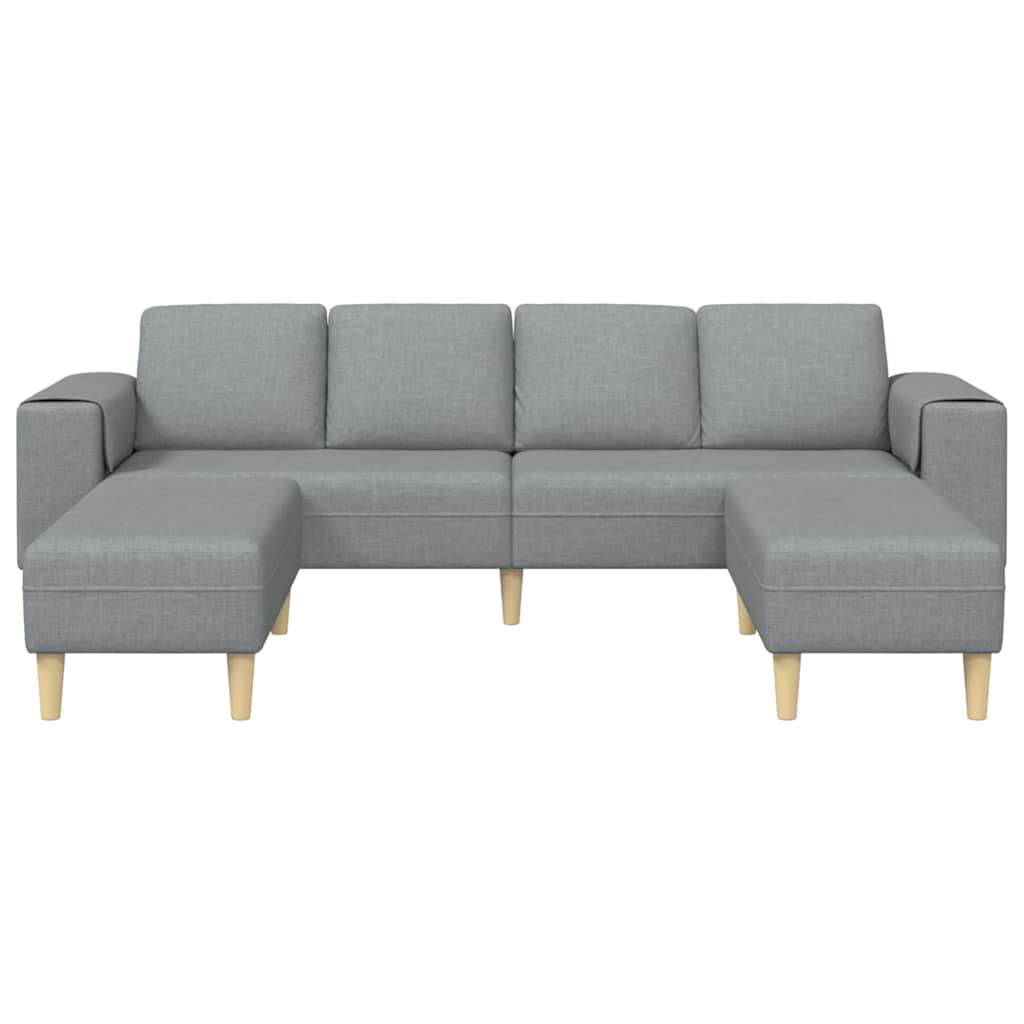 Kanapé Szett 3 pcs Világosszürke szövet