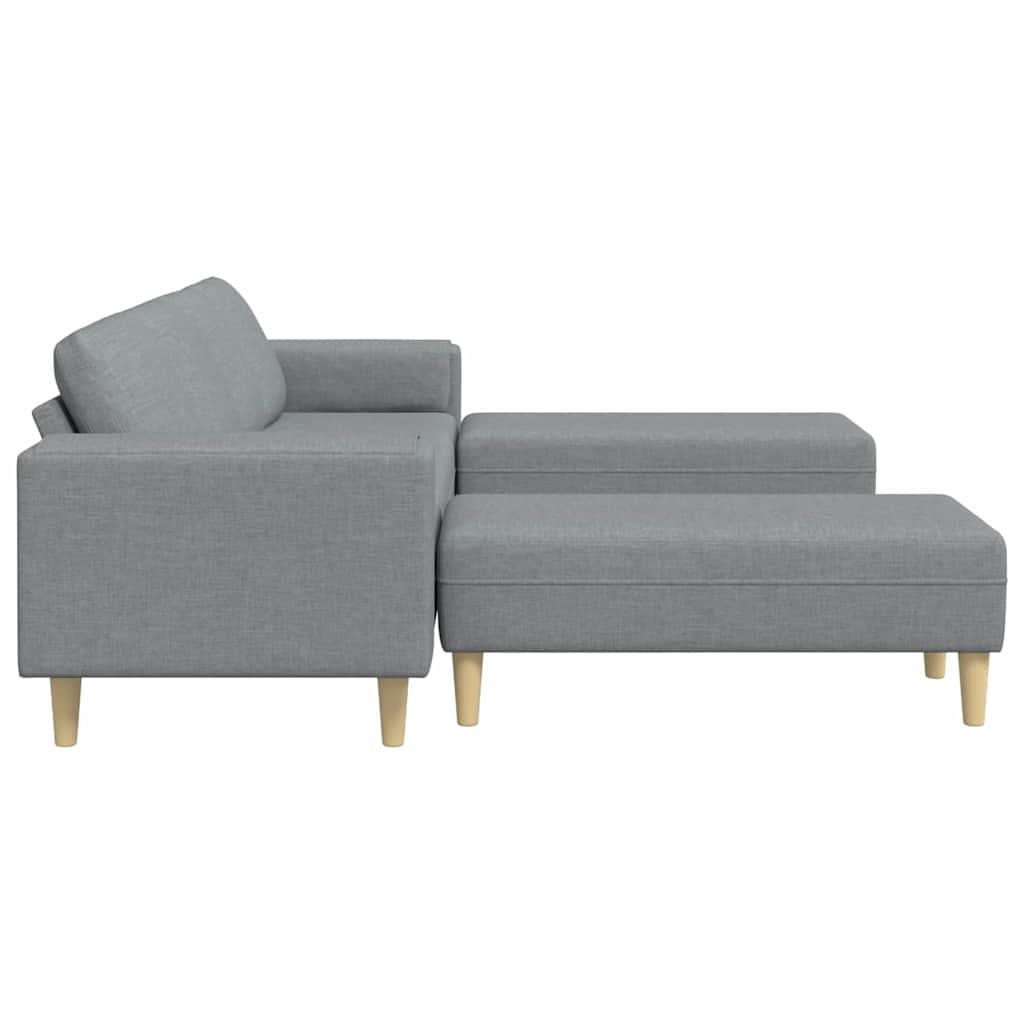 Kanapé Szett 3 pcs Világosszürke szövet