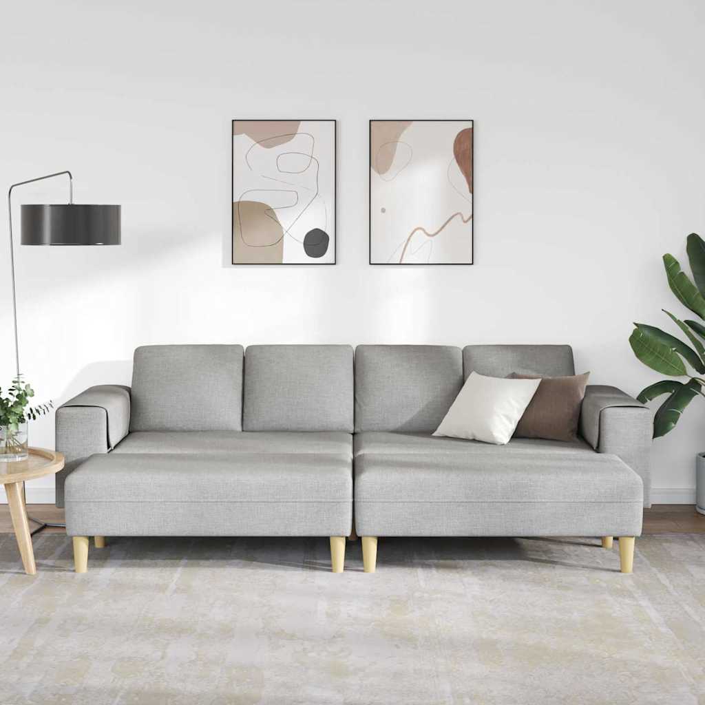 Kanapé Szett 3 pcs Felhős szürke szövet