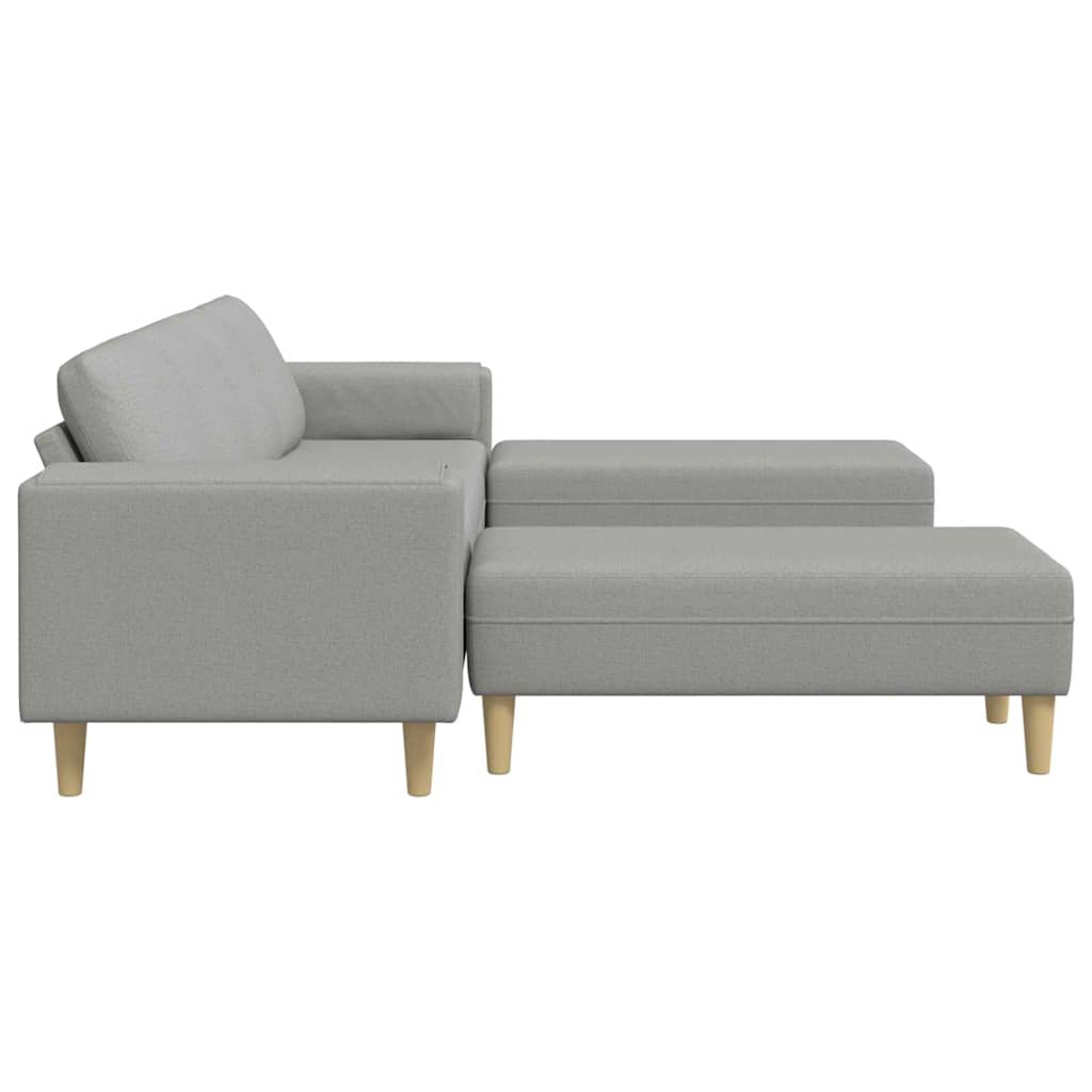 Kanapé Szett 3 pcs Felhős szürke szövet