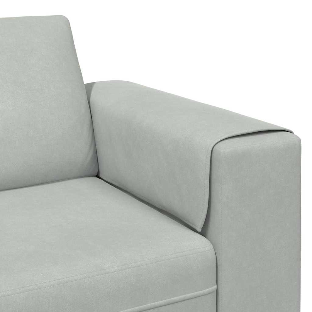 Kanapé Szett 3 pcs Világosszürke Bársony