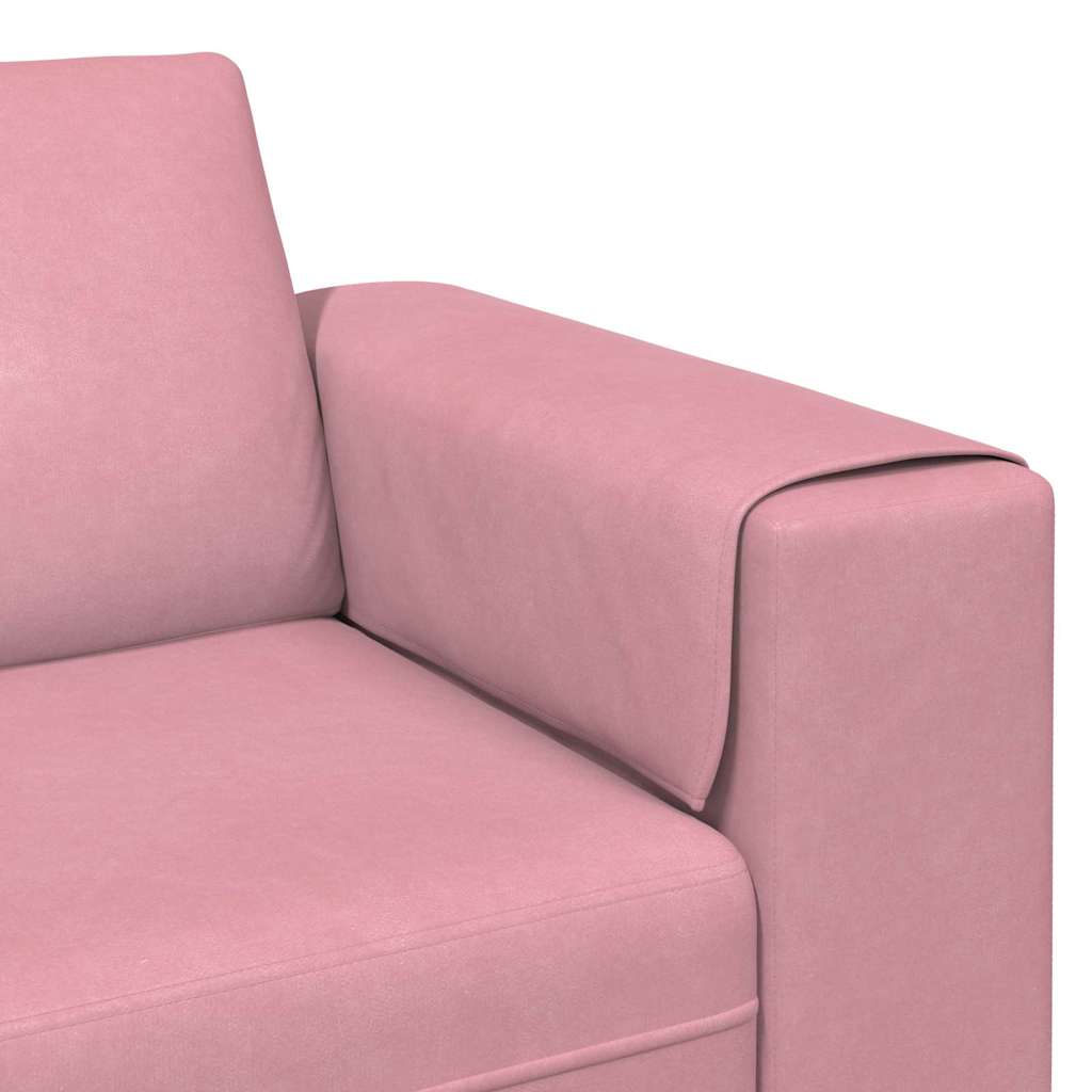 Kanapé Szett 3 pcs Rózsaszín Bársony