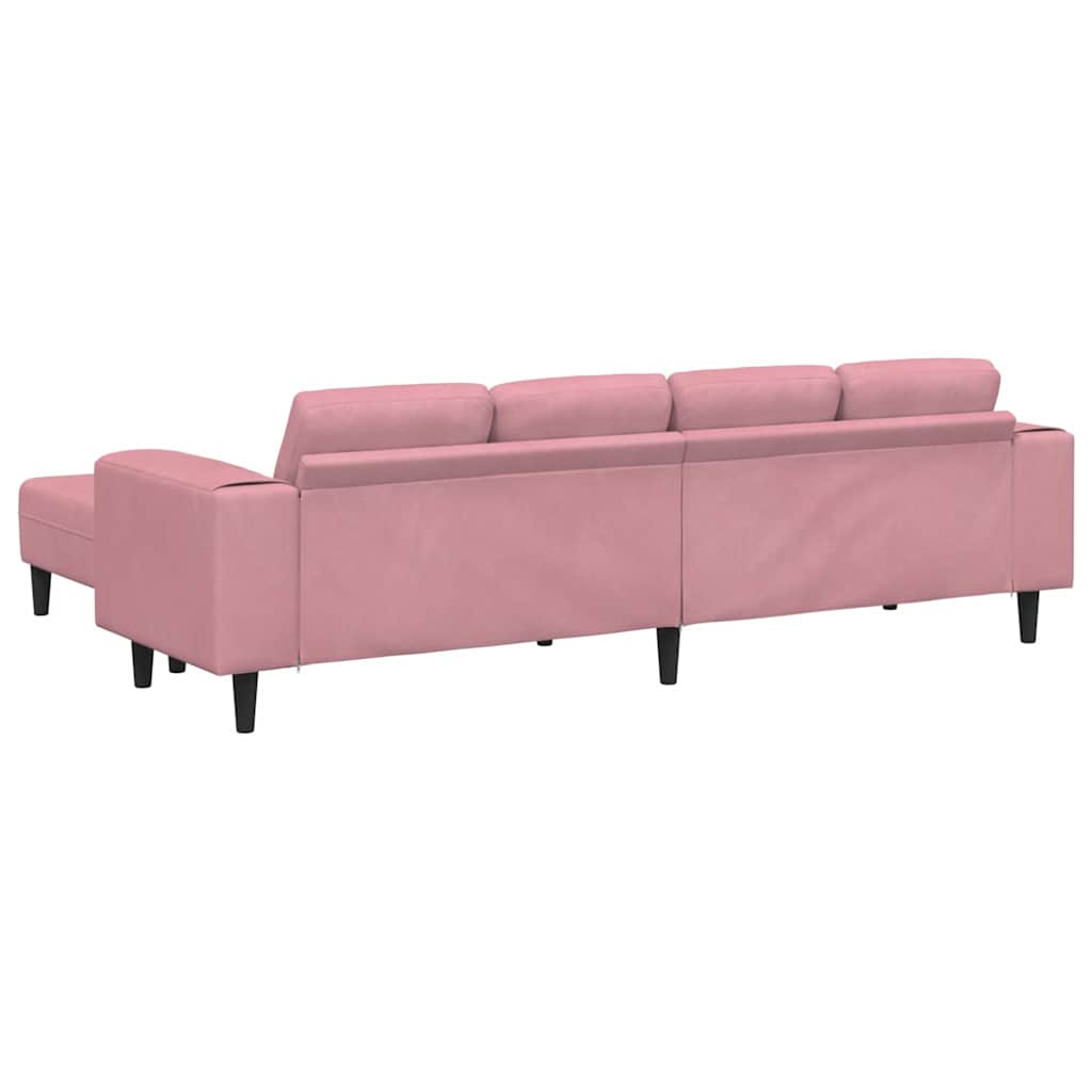 Kanapé Szett 3 pcs Rózsaszín Bársony