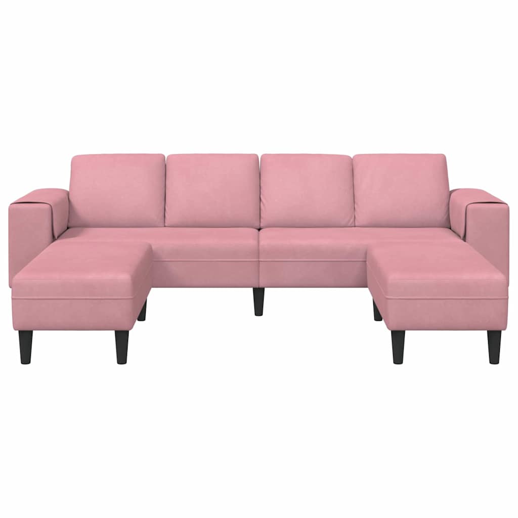 Kanapé Szett 3 pcs Rózsaszín Bársony