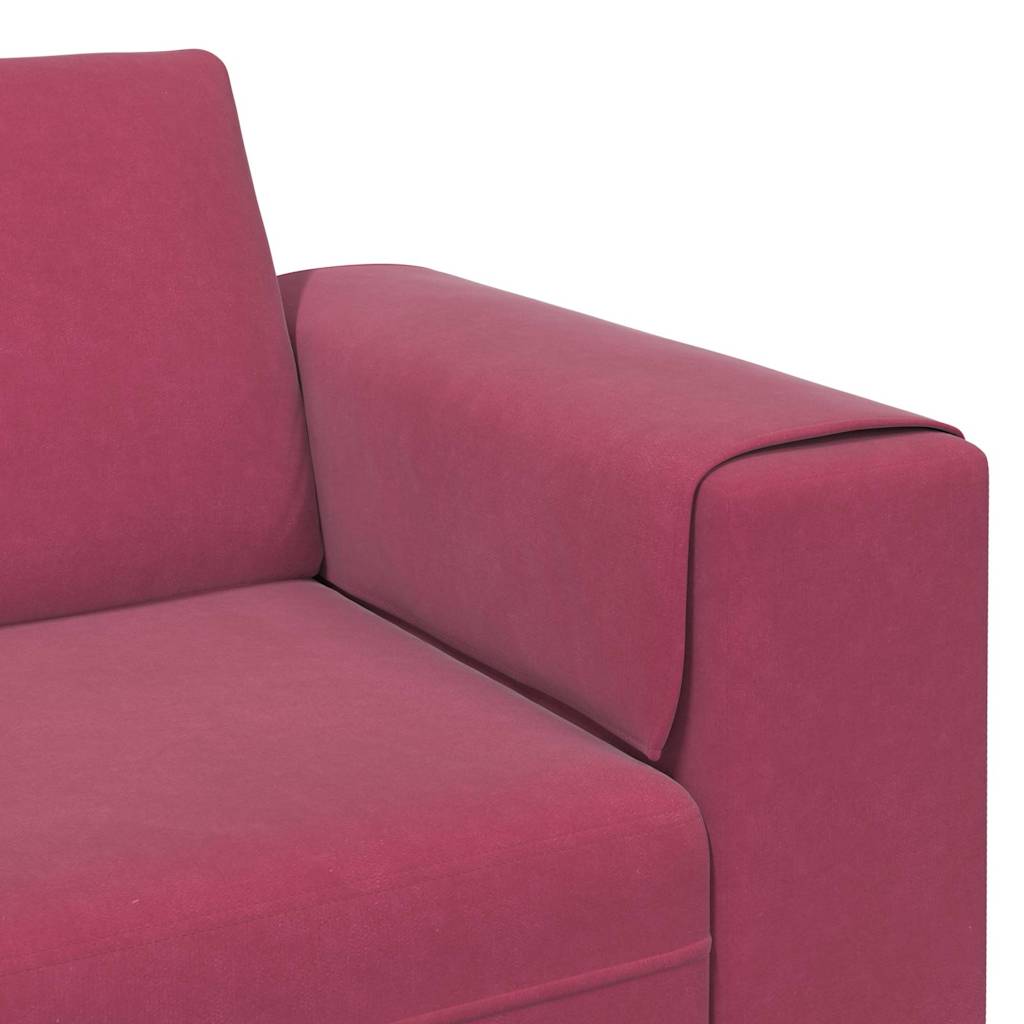 Kanapé Szett 3 pcs bordó Bársony
