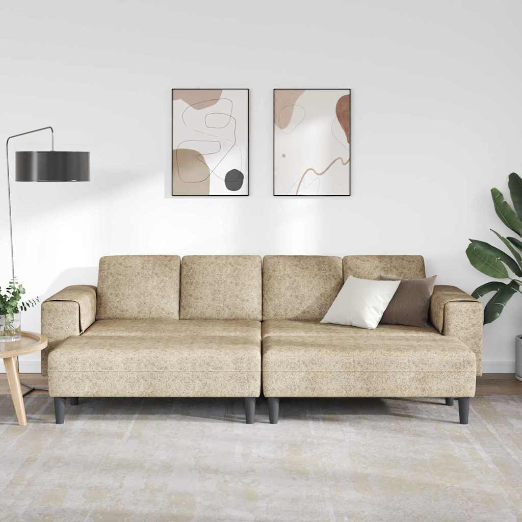 Kanapé Szett 3 pcs Világosszürke Műbőr velúr
