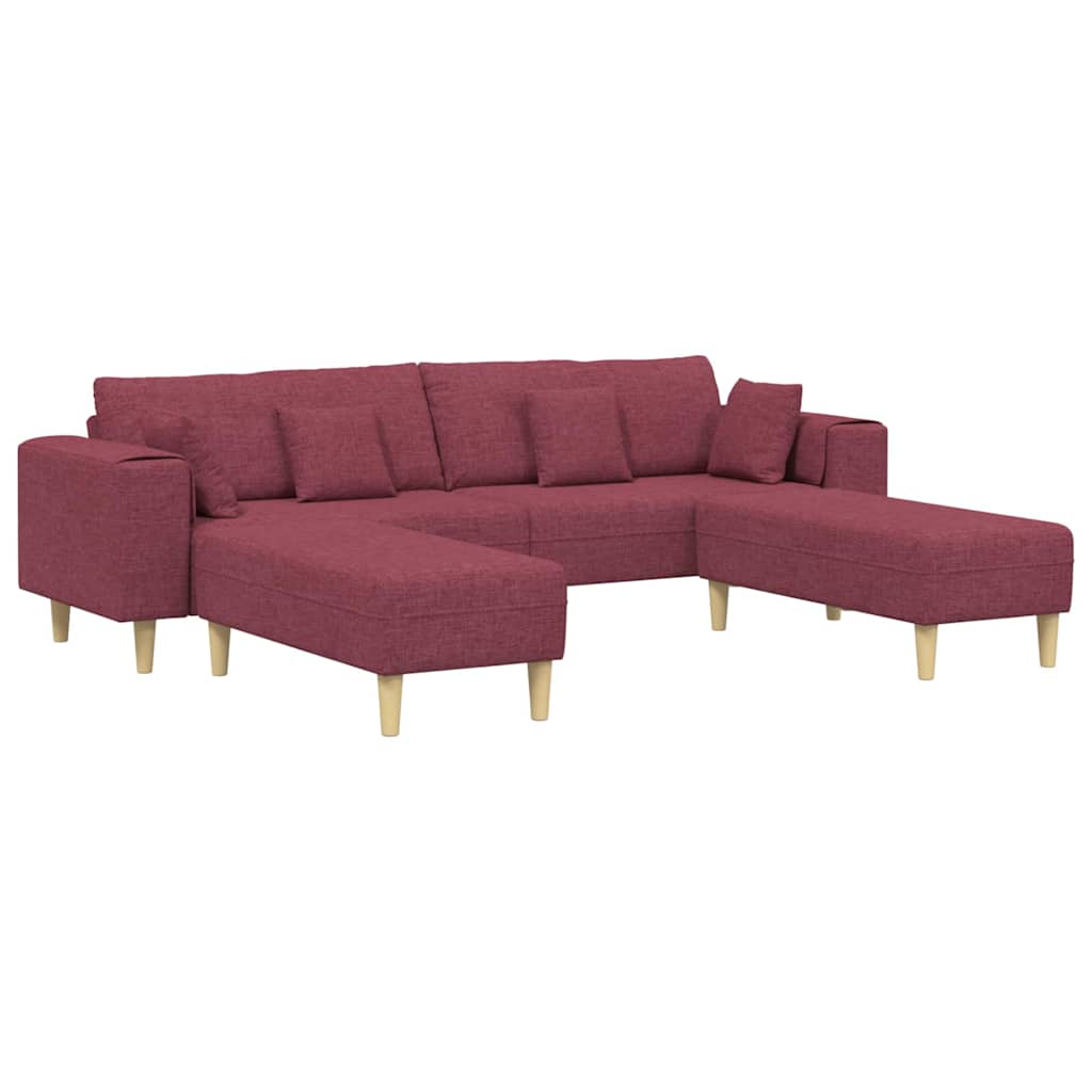 Szövet kanapé párnával 3 pcs Bordó 208 cm szövet