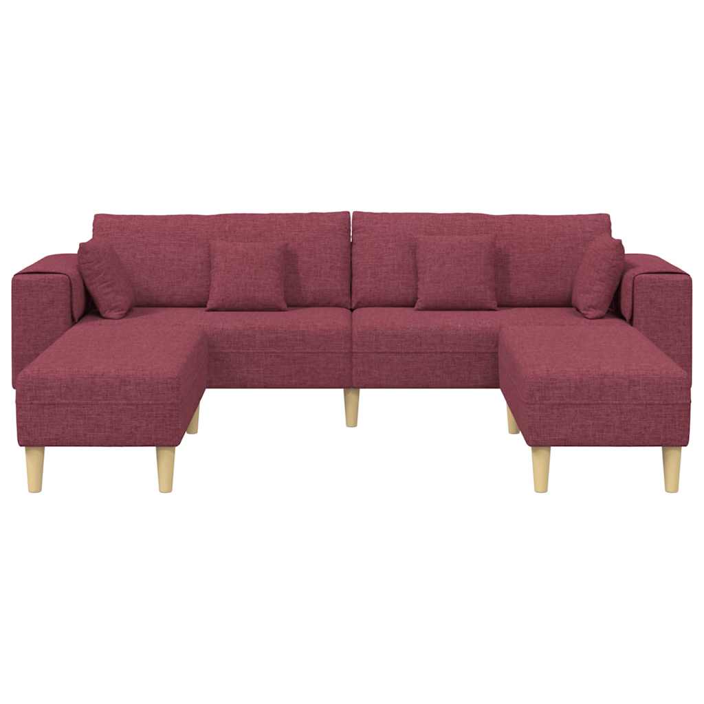 Szövet kanapé párnával 3 pcs Bordó 208 cm szövet