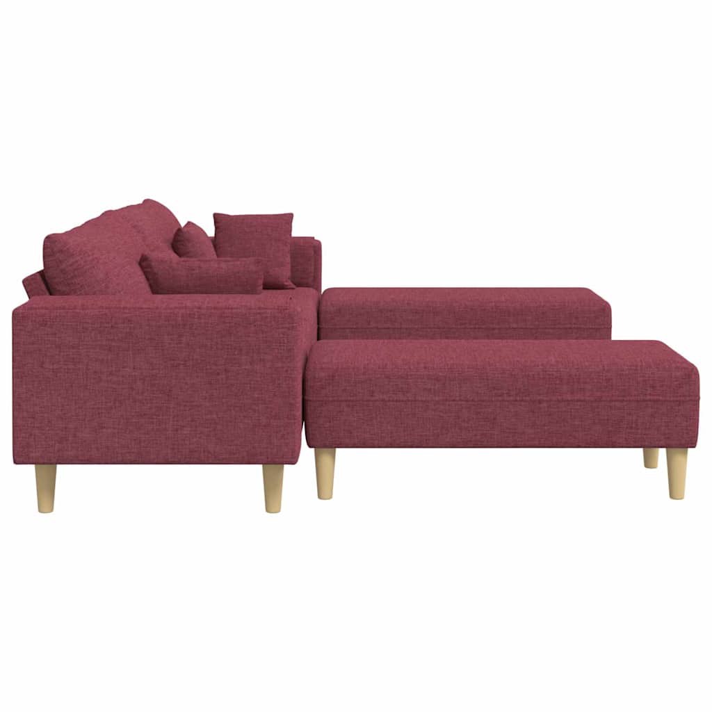 Szövet kanapé párnával 3 pcs Bordó 208 cm szövet