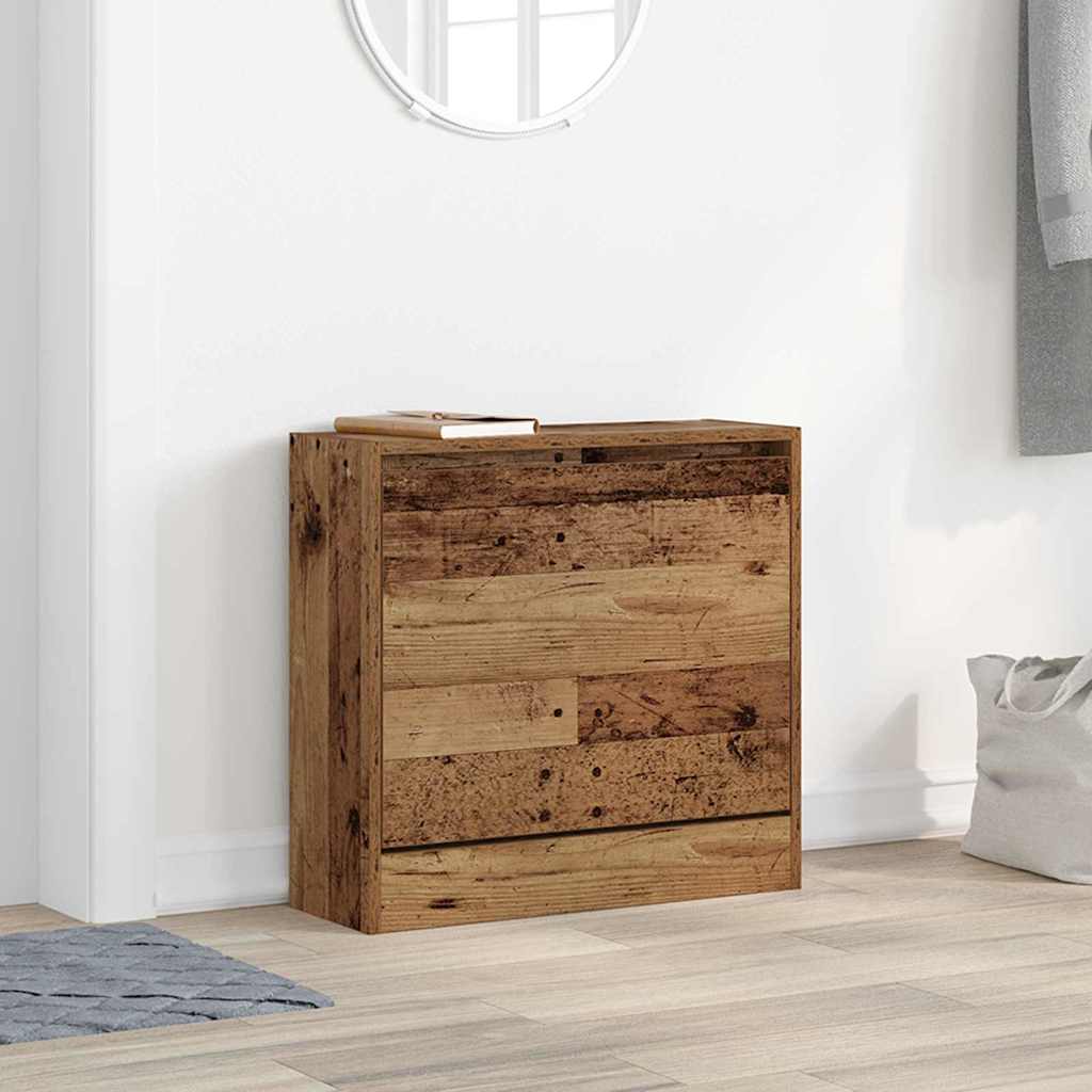 Cipőszekrény tárolóval ajtóval Öreg fa 60 x 21 x 57 cm Faanyag