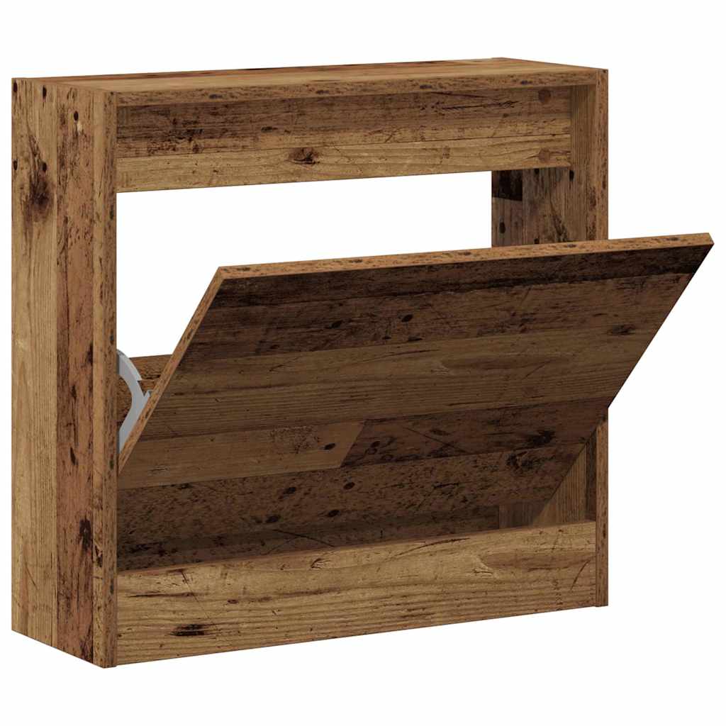 Cipőszekrény tárolóval ajtóval Öreg fa 60 x 21 x 57 cm Faanyag
