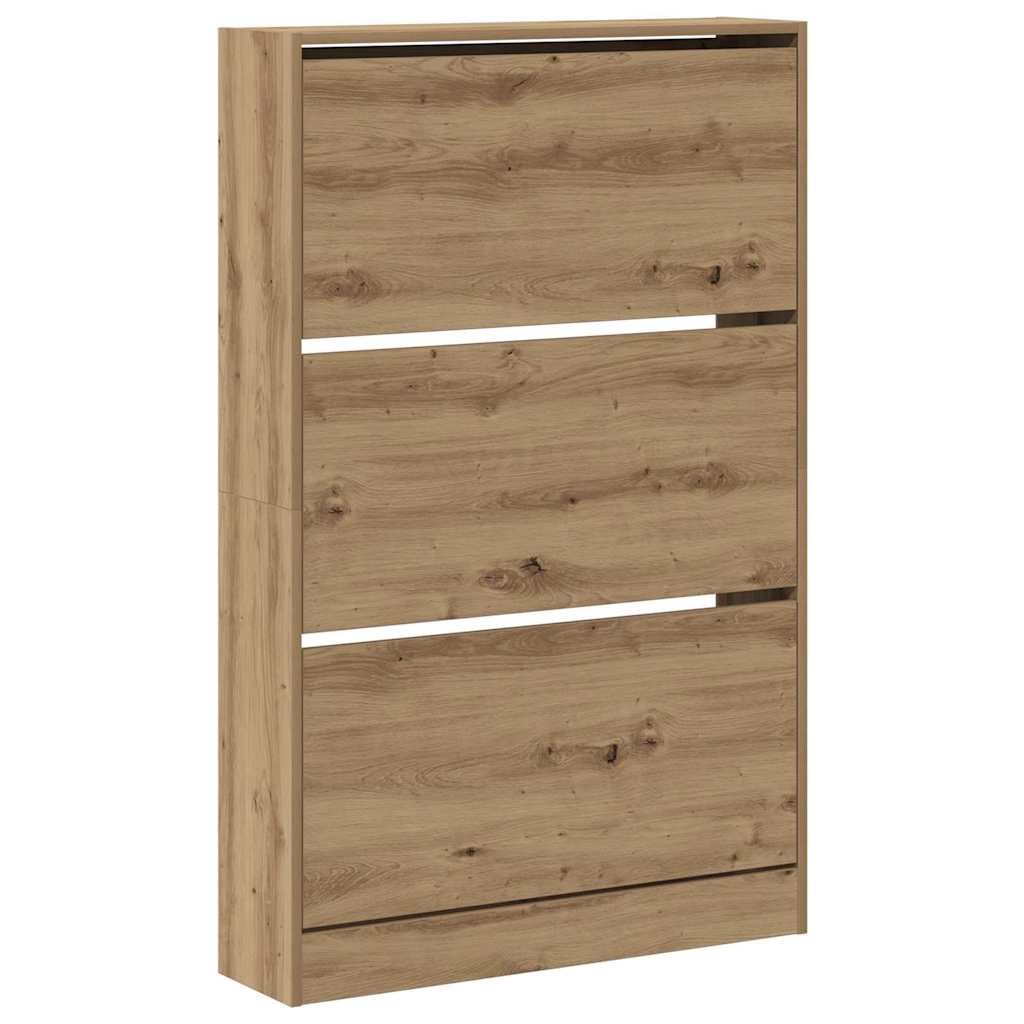 Cipőszekrény ajtóval kézműves tölgy 80 x 21 x 125.5 cm Faanyag