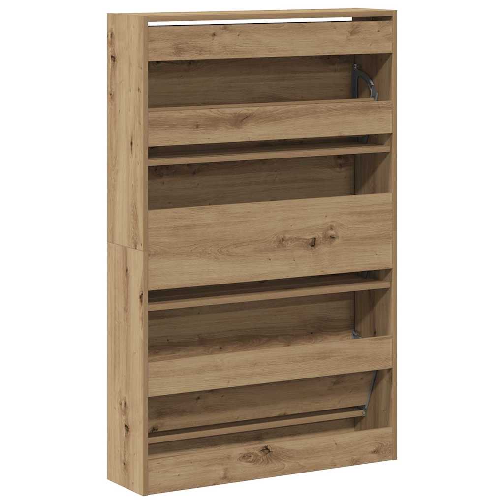 Cipőszekrény ajtóval kézműves tölgy 80 x 21 x 125.5 cm Faanyag