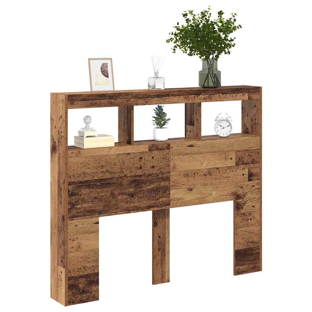 LED-es Fejtámla Szekrény Régi fa 120 x 17 x 102 cm Faanyag