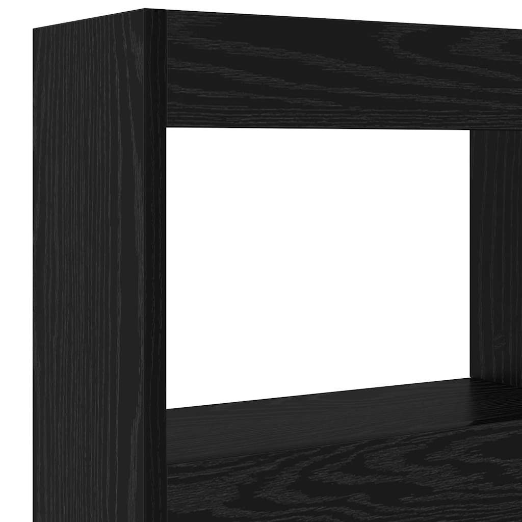 LED-es Fejtámla Szekrény Musta tammi 122 x 17 x 102 cm Faanyag