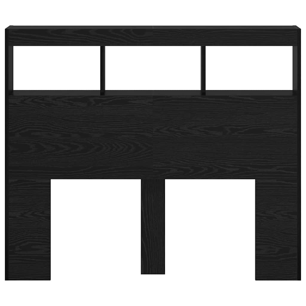 LED-es Fejtámla Szekrény Musta tammi 122 x 17 x 102 cm Faanyag