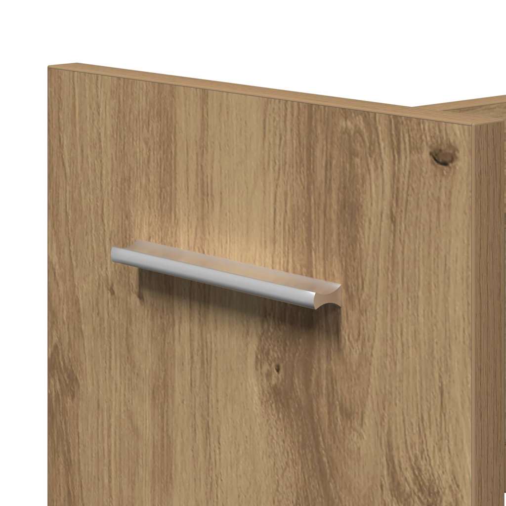 Cabinet kerékkel kézműves tölgy 60 x 22 x 79 cm Faanyag