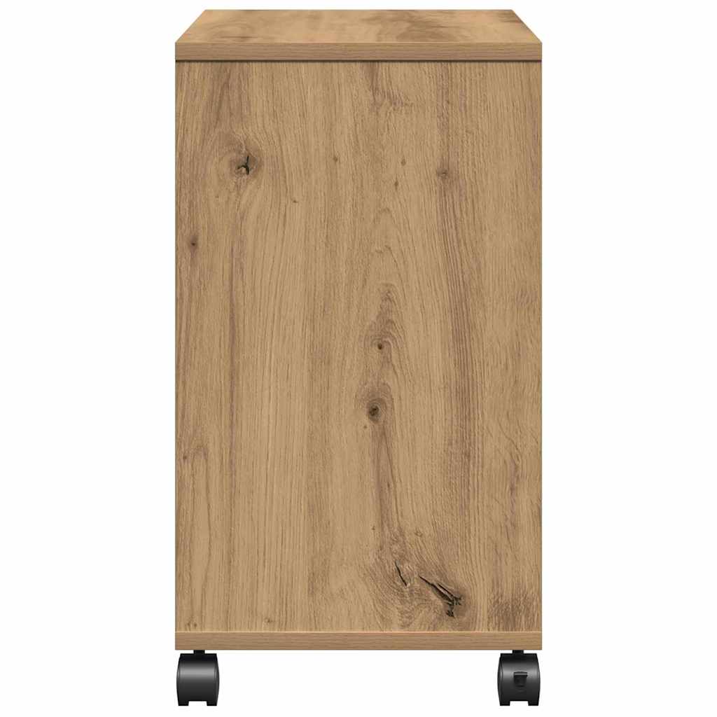 Oldalasztal polcokkal kézműves tölgy 50 x 30 x 55 cm Faanyag