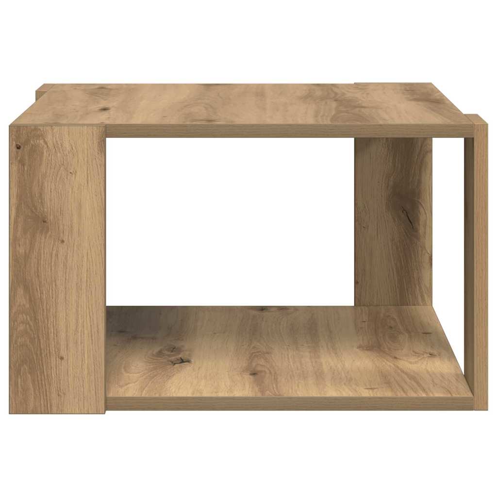 Dohányzóasztal kézműves tölgy 51.5 x 51.5 x 30 cm Faanyag