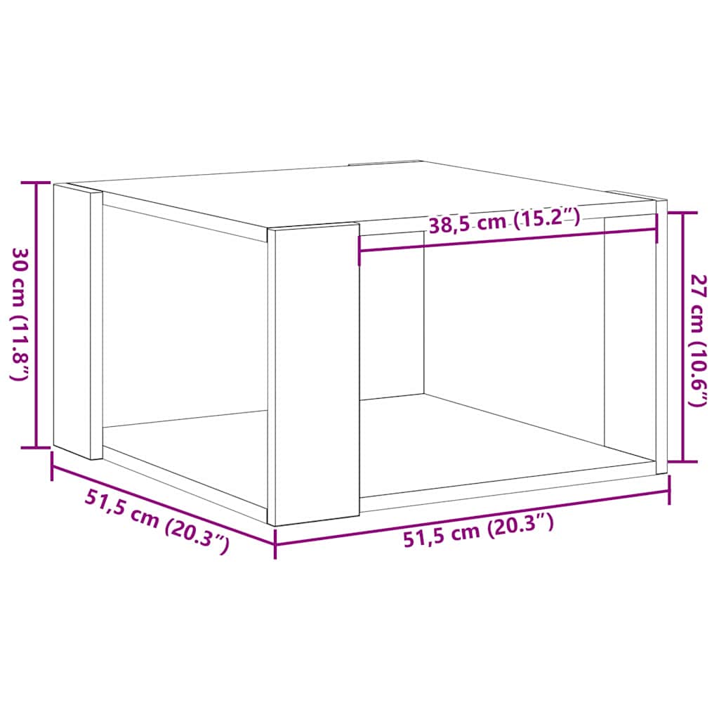 Dohányzóasztal Musta tammi 51.5 x 51.5 x 30 cm Faanyag