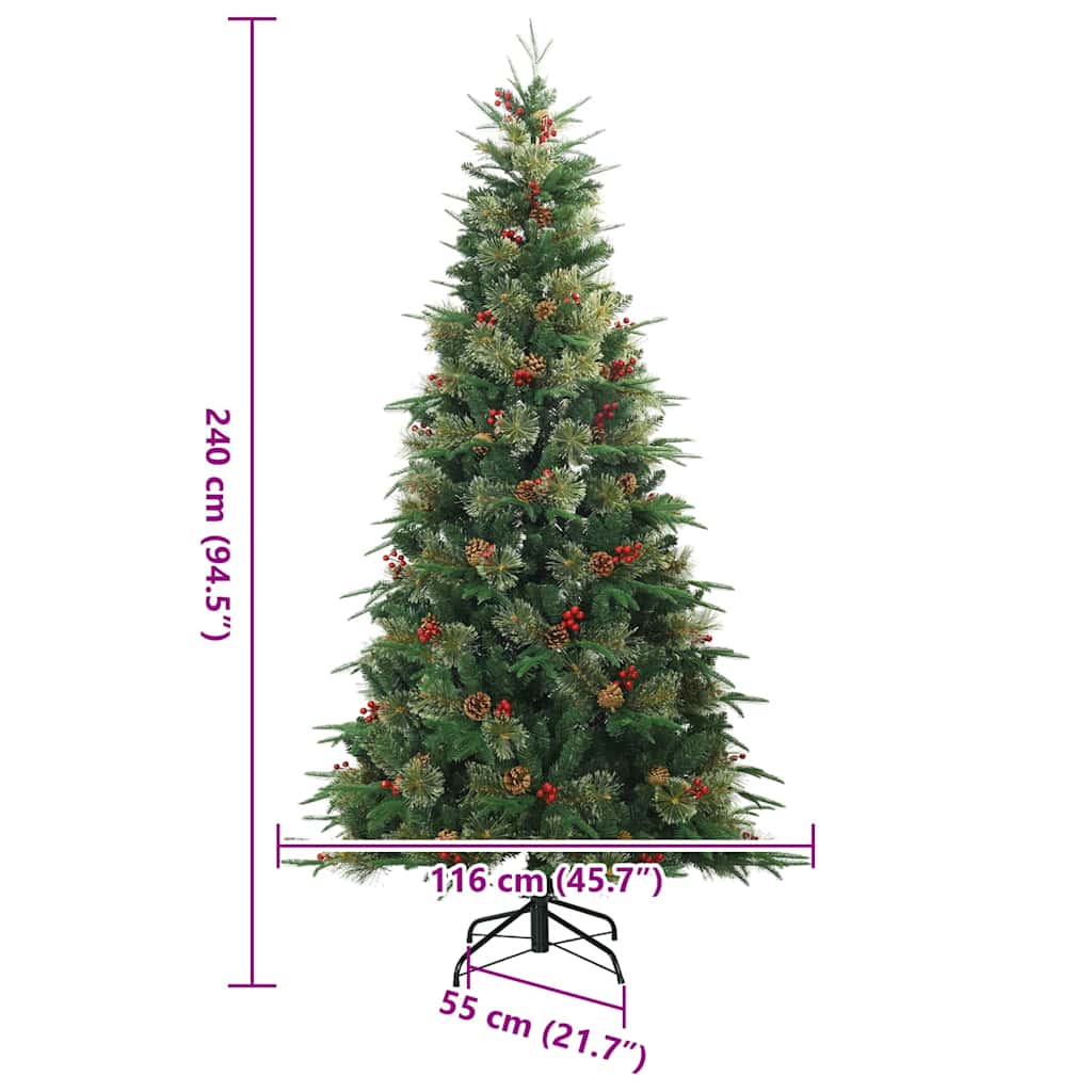 Műanyag Hajtogatós Karácsonyfa Zöld 240 cm PVC, PE és acél