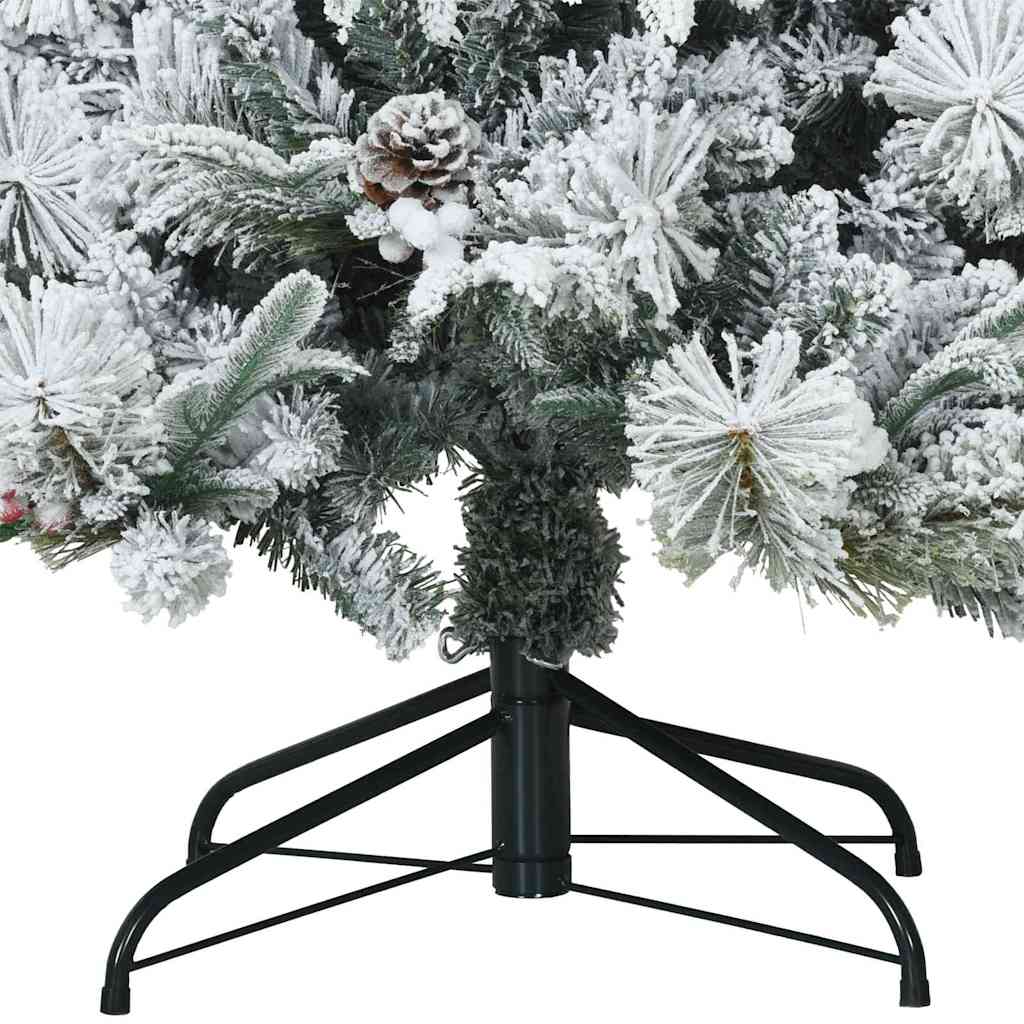 Műanyag Rugalmas Karácsonyfát Havas Flokkal Fehér 240 cm