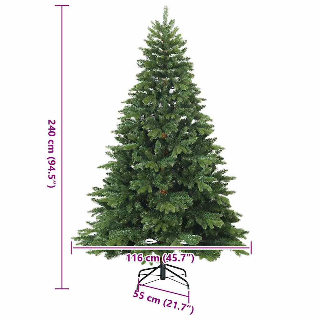 Műanyag Hajtogatós Karácsonyfa Zöld 240 cm PVC, PE és acél