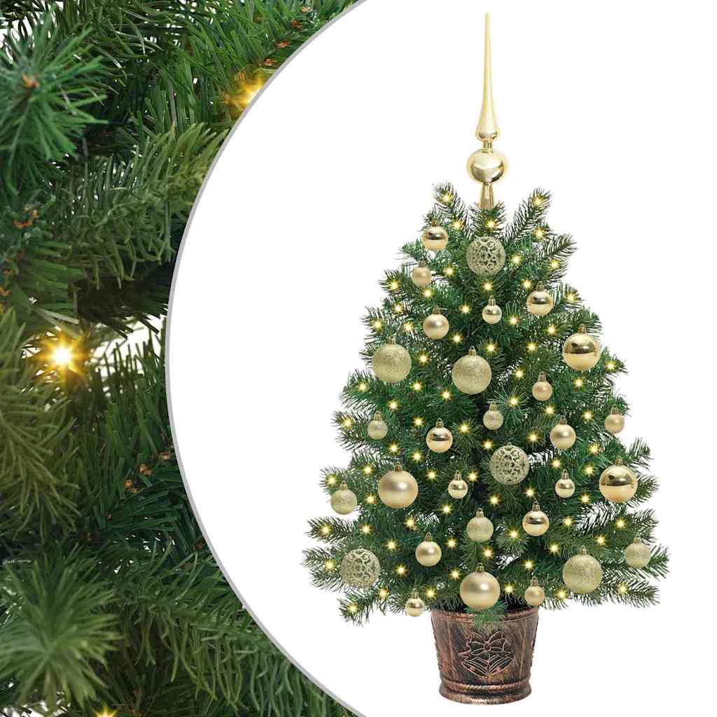 Mű karácsonyfa 150 LED-del állvánnyal Zöld 75 cm PE és PVC