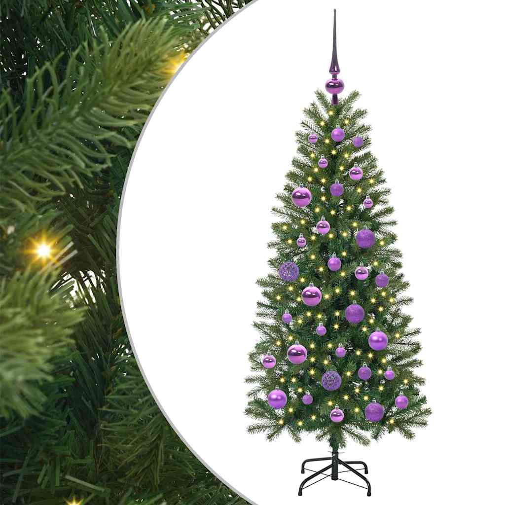Mű karácsonyfa 150 LED-del állvánnyal Zöld 120 cm PE és PVC