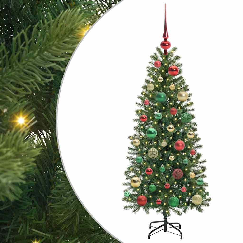 Mű karácsonyfa 150 LED-del állvánnyal Zöld 120 cm PE és PVC