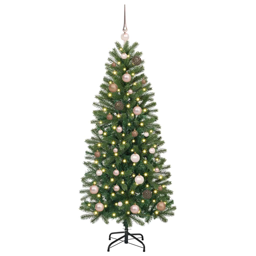 Mű karácsonyfa 150 LED-del állvánnyal Zöld 150 cm PE és PVC