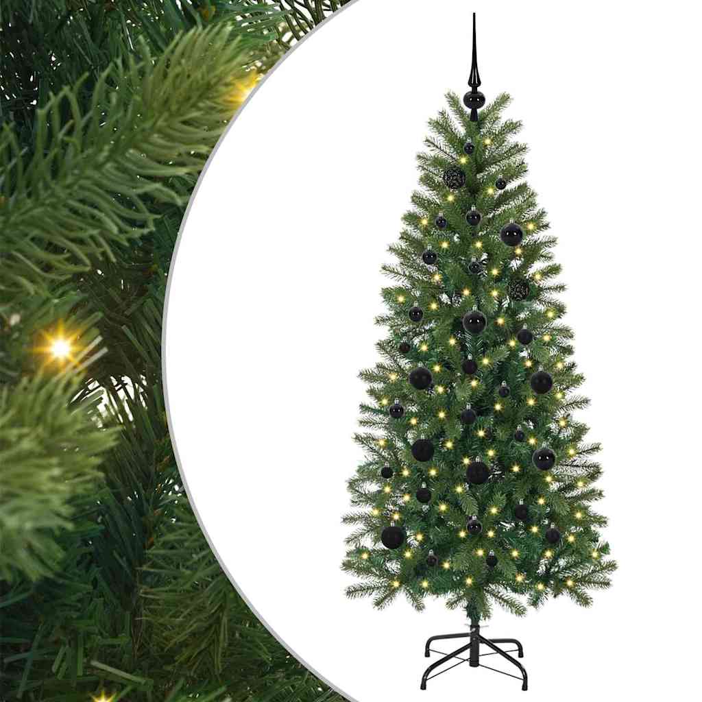 Mű karácsonyfa 150 LED-del állvánnyal Zöld 150 cm PE és PVC