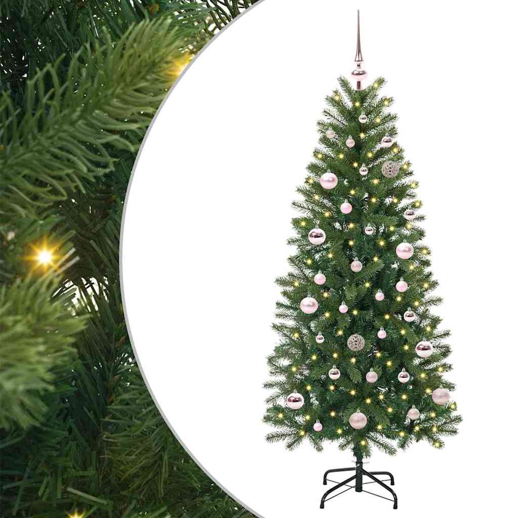 Mű karácsonyfa 150 LED-del állvánnyal Zöld 150 cm PE és PVC